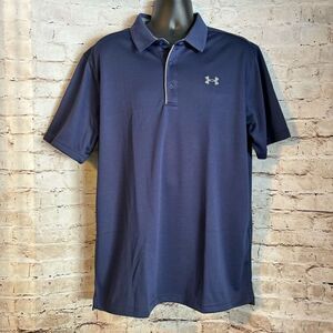 Under Armour Navy Blue Mens Tech Golf Polo Shirt Midnight Loose Fit XXL
